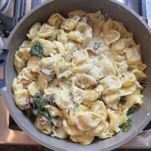 Bacon Ranch Spinach Tortellini Skillet