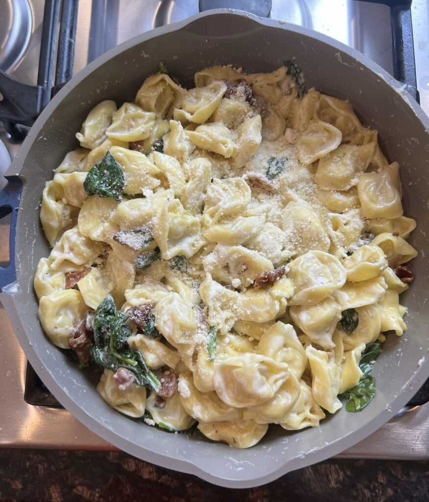 Bacon Ranch Spinach Tortellini Skillet