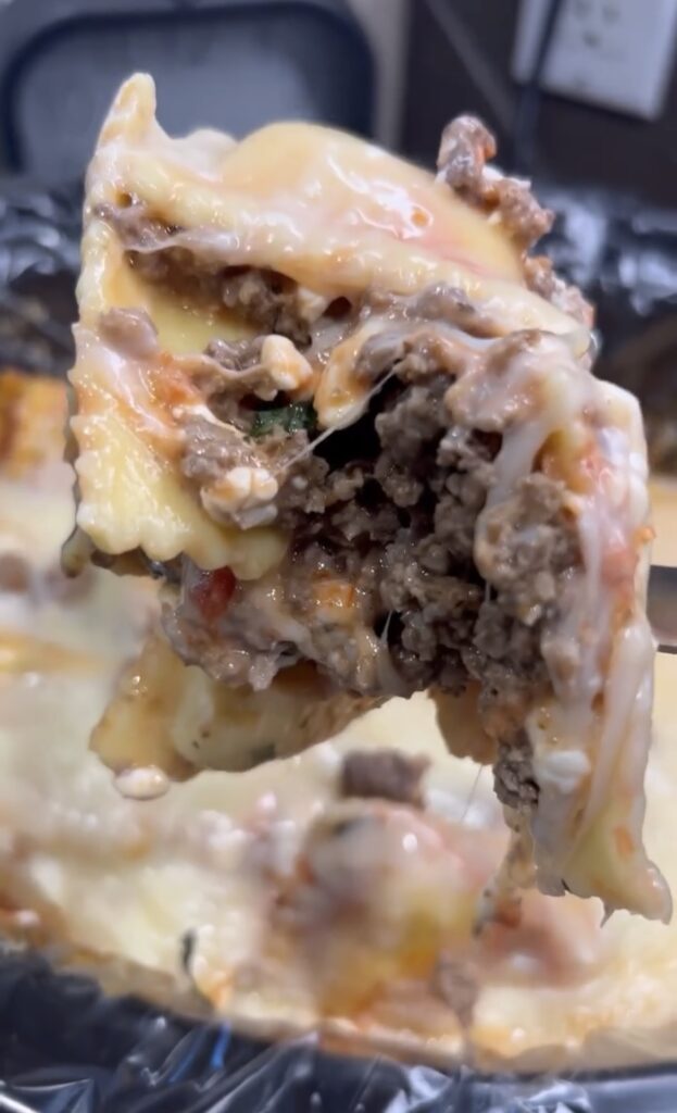 Loaded Crockpot Ravioli