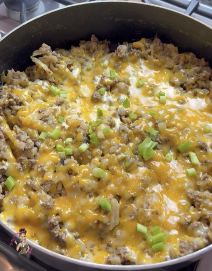 Cheesy Potato Hamburger Skillet