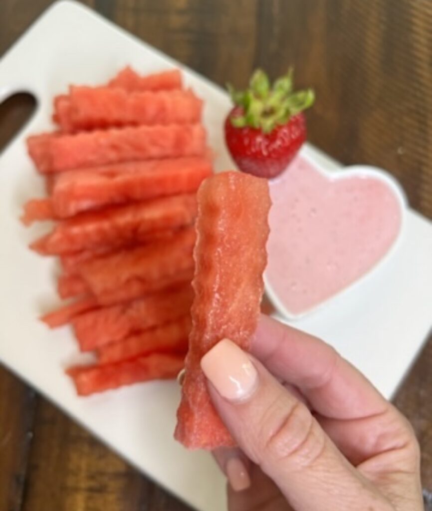 watermelon fries with yogurt dip