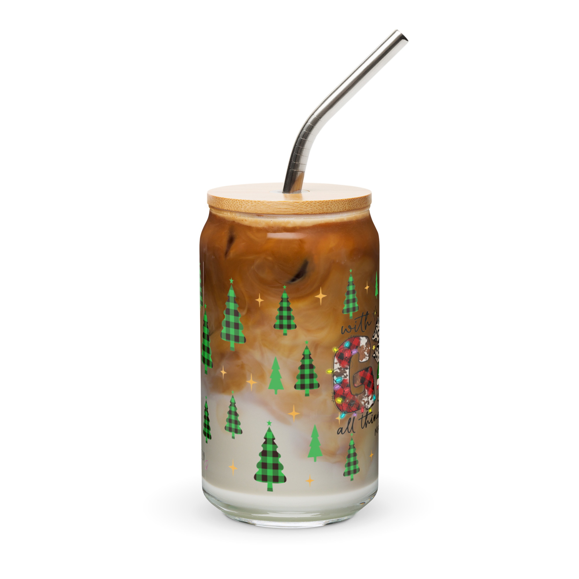 CBM "With God" Christmas Glass - Image 4