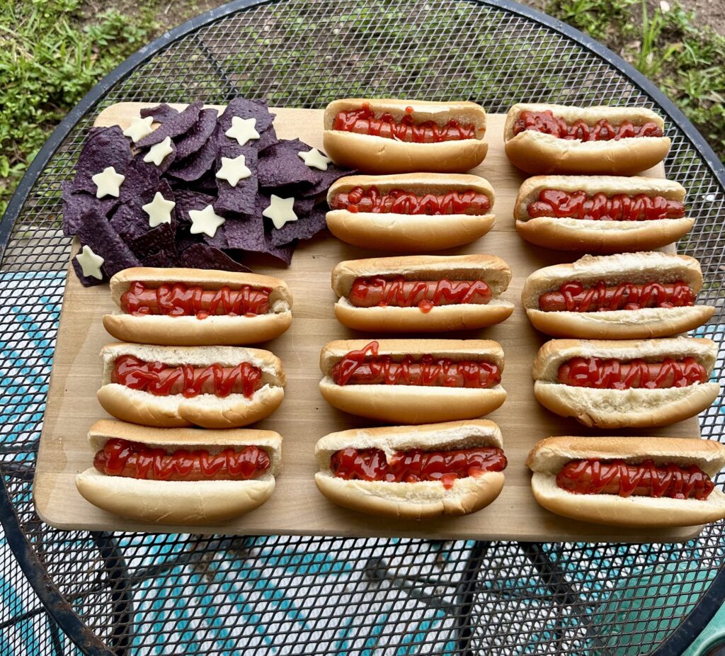 American flag hotdog