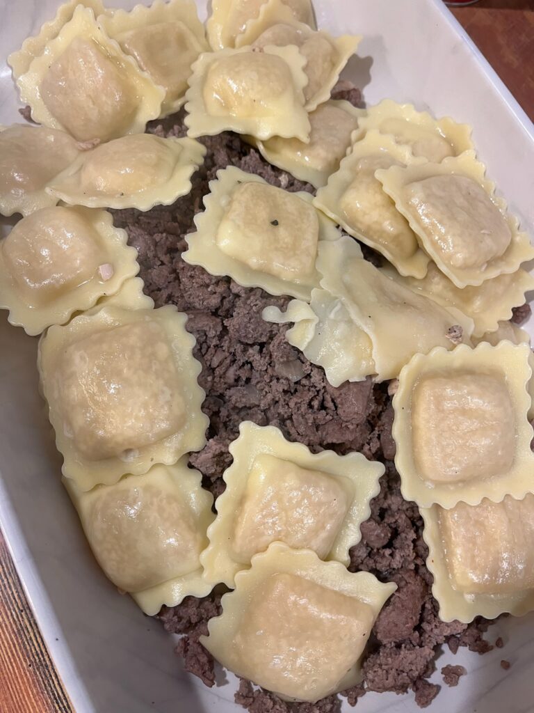 Sausage Ravioli Bake