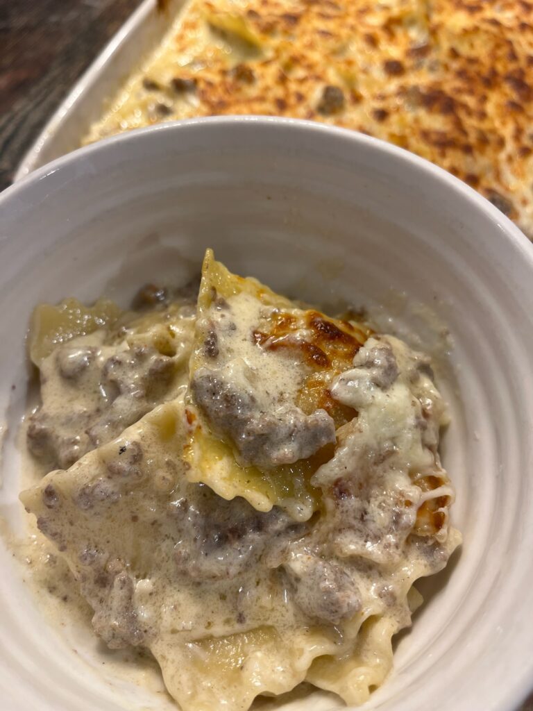 Sausage Ravioli Bake
